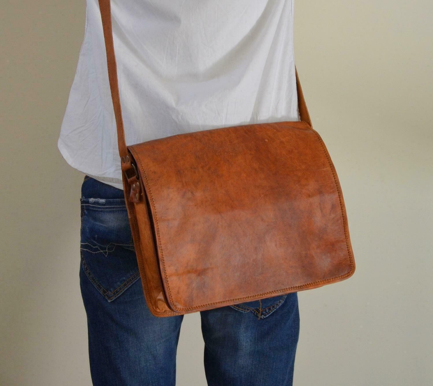 Genuine New Leather Messenger Satchel Shoulder Crossbody Laptop Bag