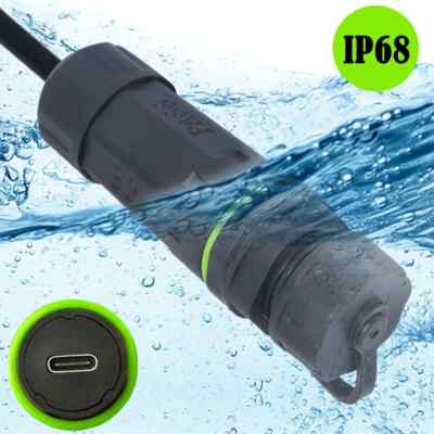 IP68 Type-C Panel Mount Pass Through Coupler USB3.1 Data Charge Extender Adapter