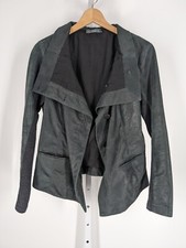 Gimo's Leather Jacket Reptilian Green Avant-garde Jacket Xl Italy Asymmetric 38"
