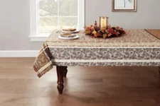 Bed Bath Beyond Fall Autumn Pumpkin Acorn Jacquard 60x120”Oblong/Oval Tablecloth