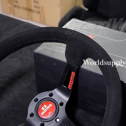 MOMO fullspeed 350mm 14' Suede Leather Deep Cone 90mm RacingSport Steering Wheel - Picture 6 of 14