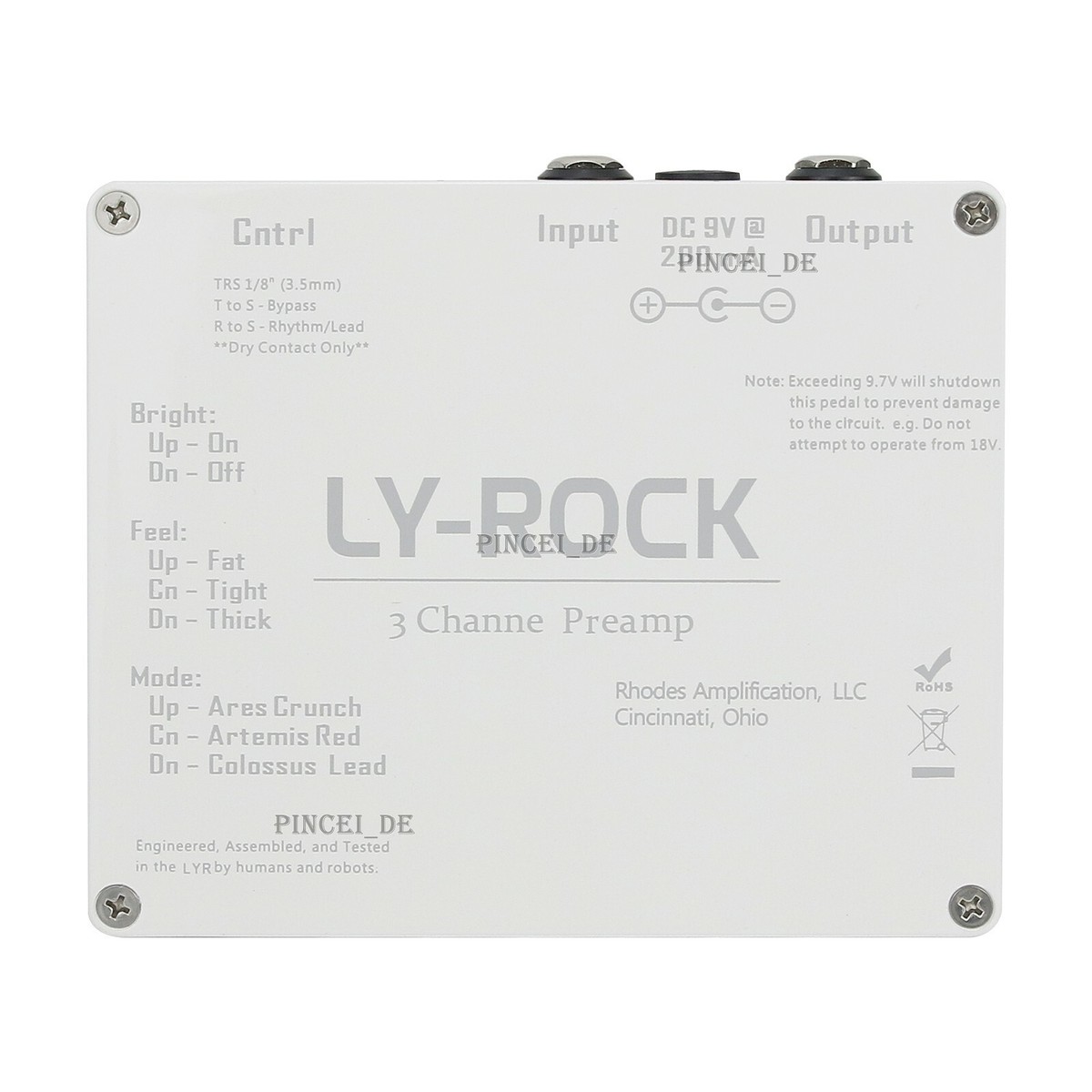 LY-ROCK LYR 3 Channel Guitar Preamp Pedal Effect Pedal For KSR