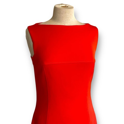 Ralph Lauren Black Label Womens Dress Sz 8 Orange Stretch Wool Sheath Luxury - Picture 6 of 13