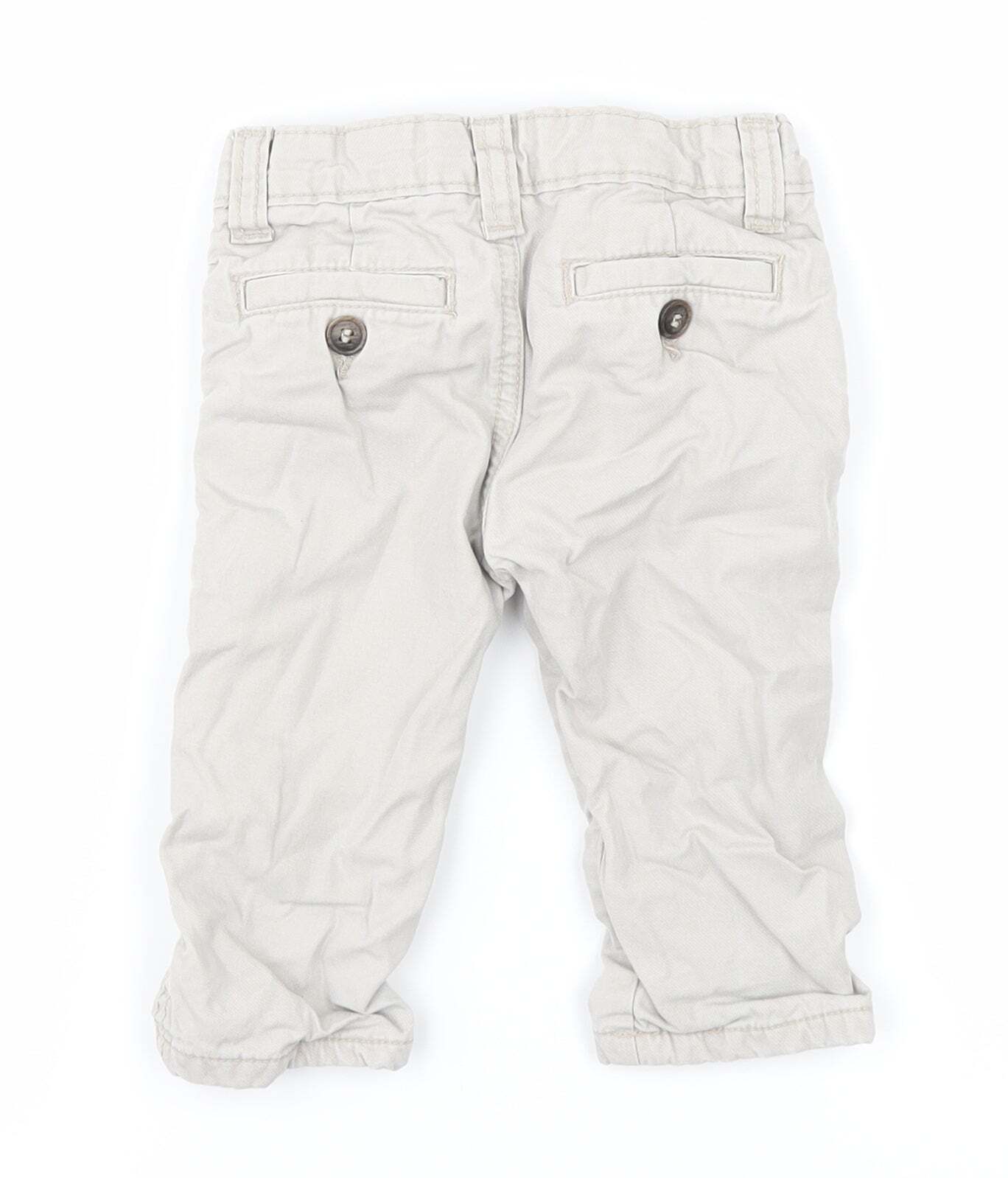 Zara Boys Green Cotton Blend Straight Jeans Size 3-6 Months image 2