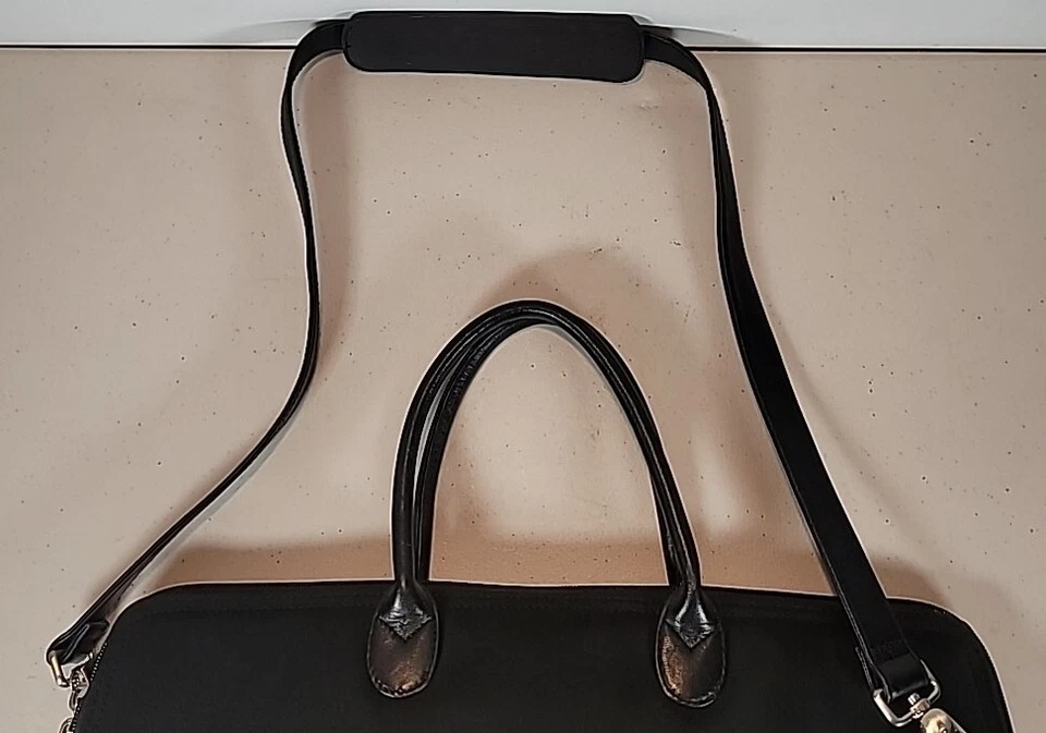 HOBO INTERNATIONAL Nylon Padded Shoulder Laptop Bag Tote Leather Handles - Image 4 of 4