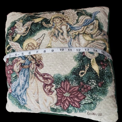 Lena Liu Decorative Decorative Christmas Angels Throw Pillow NeedlePoint - Picture 7 of 7
