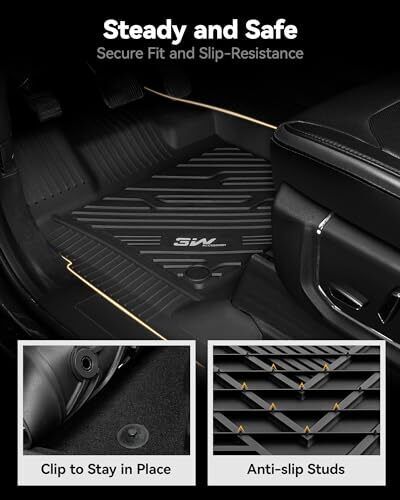 3W Floor Mats for Ford F250 F350 F450 F550 2017-2024 Super CrewCab With Storage - Picture 4 of 10