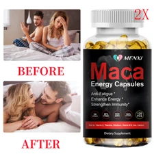 Maca Root 240 Capsules, Peruvian Maca Extract for Men & Women Enhance Libido