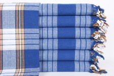 Sax Blue Peshtemal, Striped Towel, 32x71 Inches