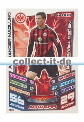 Match Attax Extra 13/14 - 464 - ALEXANDER MADLUNG - Eintracht Frankfurt