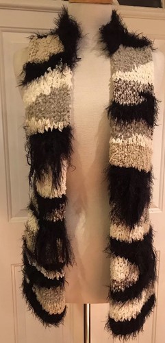 Free People Amazing Lux Cozy Knit Vest Striped Black Brown White XS New $198 - Picture 4 of 10
