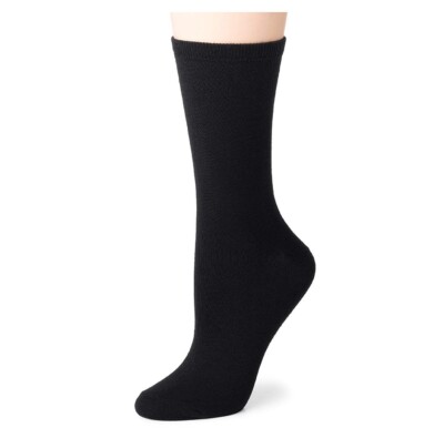 K. Bell Soft & Dreamy Crew Socks, Black, Sock Size 9-11/Shoe Size 4-10, 1 Pair
