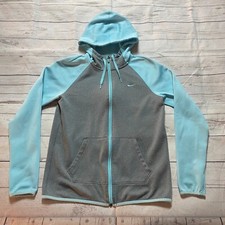 Nike Therma-Fit Full Zip Hoodie Sweater Athletic Gray Blue Women's Size Small