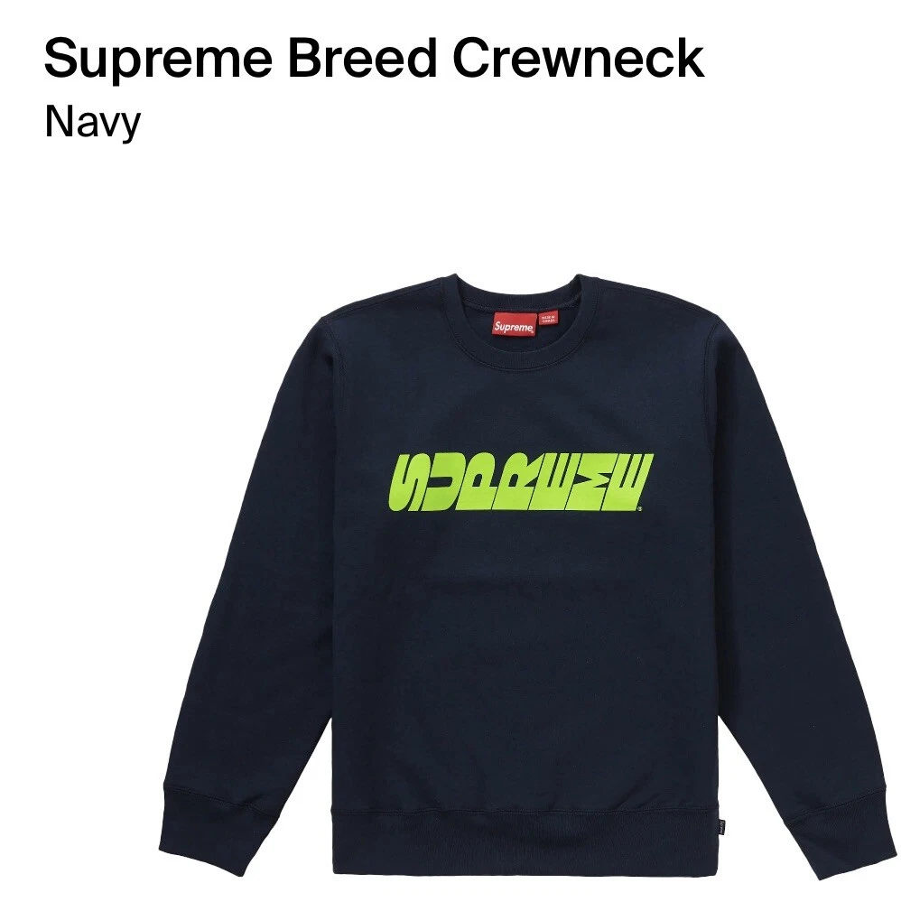 Sweat shirt à col crevette logo Supreme taille extra large bleu marine XL FW19