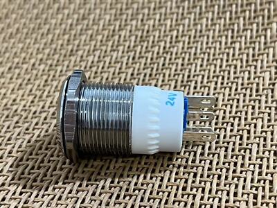 19mm 24V Car Blue LED Light Circular Metal Push Button locking Toggle Switch 
