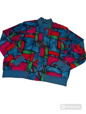 Vintage 80s 90s Teddi Jacket Sz L Art Boho Abstract Picasso Style Bomber