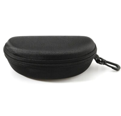Black Zippered Eyeglasses Hard Case Durable Safety Glasses Carry Box 1-Pack