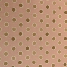Polka Dot Home Decor Upholstery Drapery Fabric White Tan Brown Dots On Pink 1 Yd