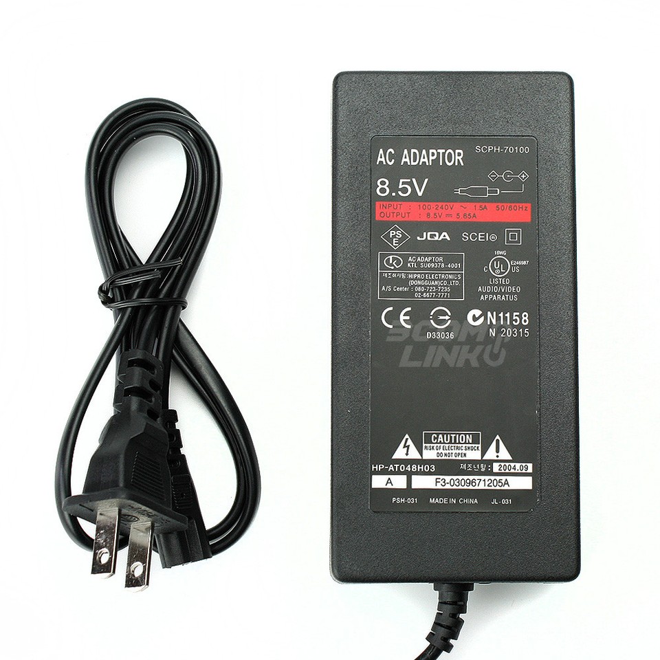 Power Adapter Charger For Sony PS2 Slim (7000, 9000 Series) - AC 100-240V Input, DC 8.5V 5.6A Output - Free Shipping