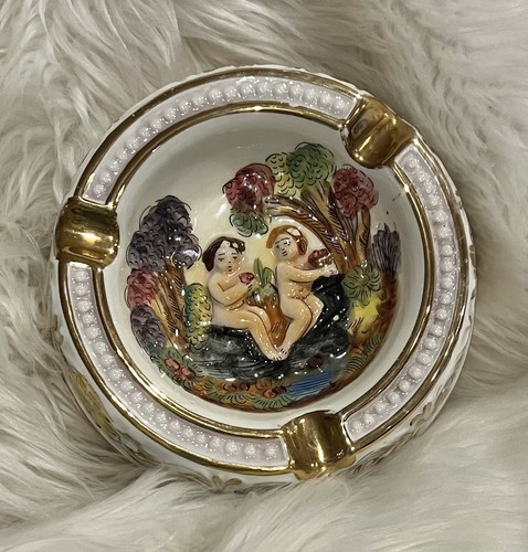 R Capodimonte Italy 1535/352 Ashtray Cherubs Serene Relief VTG Porcelain Read - Picture 10 of 14