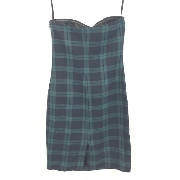 Club Monaco Size 2 Tartan Plaid Strapless Wool Mi… - image 5