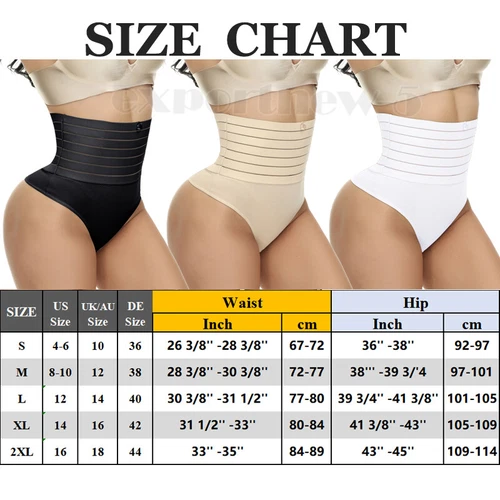 Women's Compression Shapewear Panties High Waist Thong Tummy Control Body Shaper - Picture 2 of 35