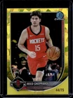 2025 Bowman Sapphire Reed Sheppard Chrome Yellow Refractor #/75 Rockets