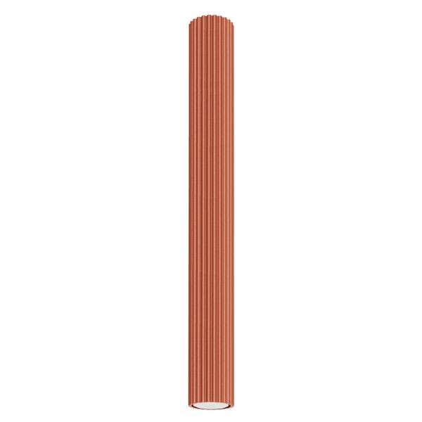 Plafonnier aluminium ocre rouge GU10 Karbon 60 au design architectural
