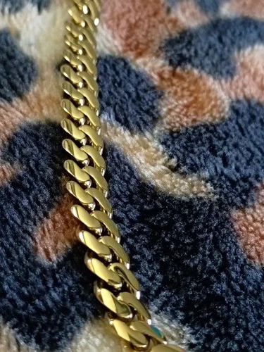 14k Gold  Stainless Steel Cuban Link Chain Necklace with Box Closure 24in 8mm - product listing photo