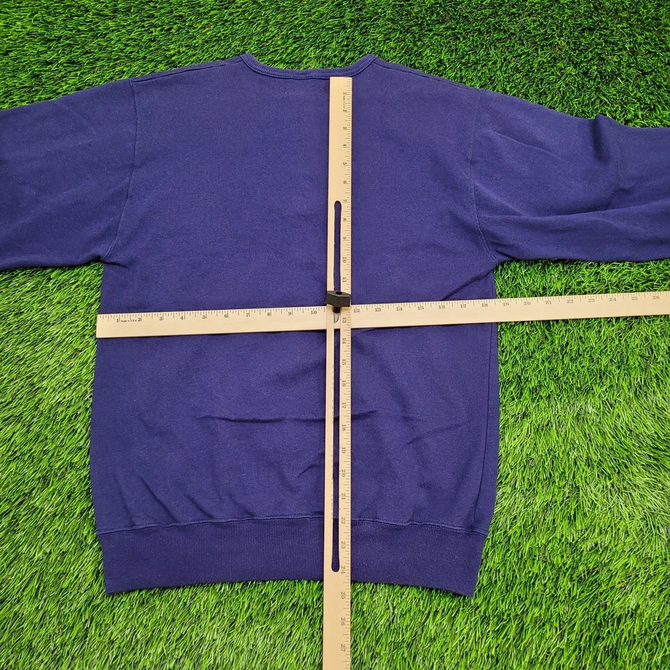 Vintage 80s JERZEES Henley Sweatshirt S/M 18x24 Purple Crop USA - Image 4 of 4