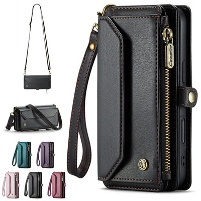 PU Leather Wallet Case+Strap For iPhone 17 Pro Max 17 Air 16 15 14 13 12 11