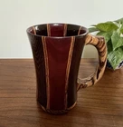Handcrafted Wooden Beer Mug Many Kinds Of Wood Vintage Signed On Bottom