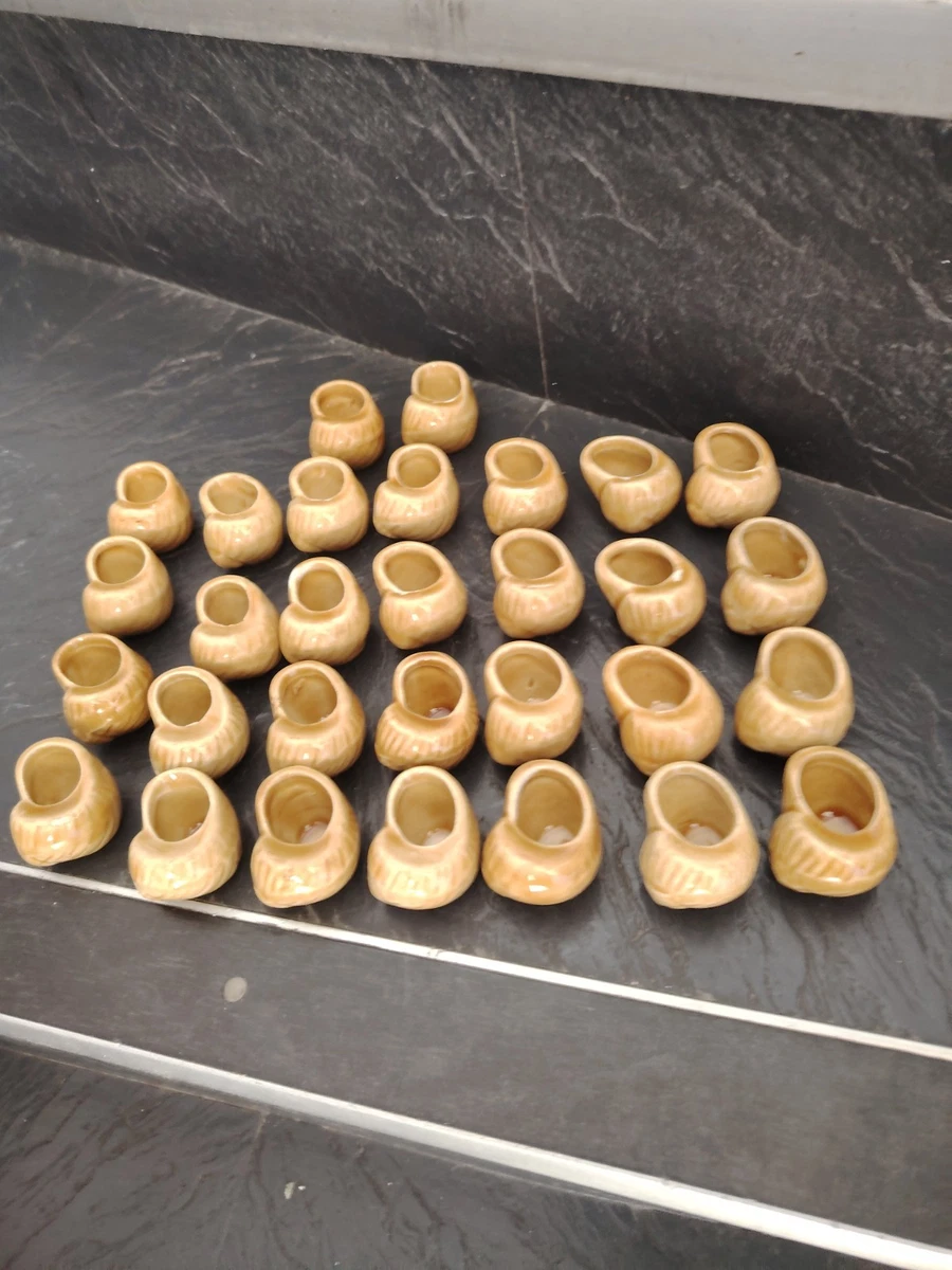 Lot De 24 Coquilles à Escargots En Faïence Ambré – Ramequins Vintage