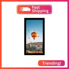 JCJMY 5x9 Picture Frame Black for Wall Hanging or Tabletop, Wall Mounting Horizo