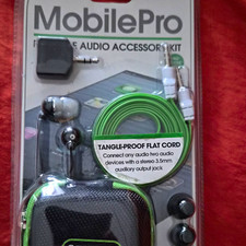 MobilePro Portable Audio Kit w/ Travel Case, Earbuds, 4ft 3.5mm AUX Splitter
