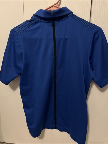 Nike Golf Polo Shirt Youth Boys Size M Medium Blue Tiger Woods TW Logo On Back - Picture 5 of 8