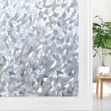 Window Privacy Film, Frosted Glass Window Film, 3D Window Clings for Home Off...