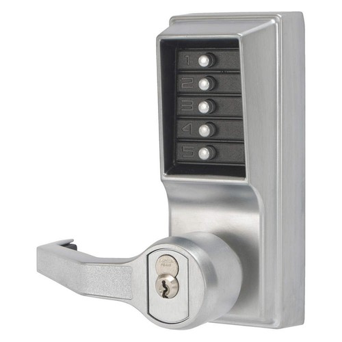 Kaba LL1021M-26D-41 Cylindrical Push Button Lock Lever Mic Ko Lh Us26D, Satin... - Picture 1 of 1