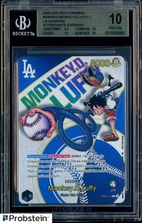 2025 One Piece Promo Dodgers Attendance Giveaway Monkey D. Luffy BGS 10 PRISTINE