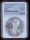 2024 (W) $1 American Silver Eagle NGC MS70 ER West Point Star Label Retro Core