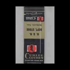 Matchbook Cover Curlee Clothes Shelbyville TN