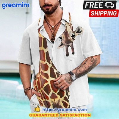 Giraffe Lover Casual Short Sleeve Shirt