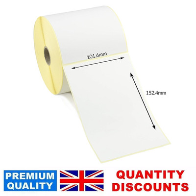 101,6 mm x 152,4 mm + Perfs direkte thermische Etiketten Citizen CLP Drucker. 100 Rollen