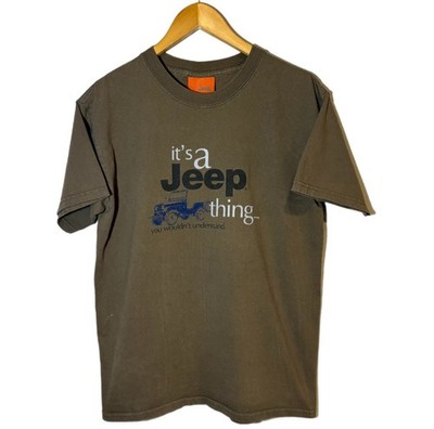 Vintage Jeep Mens Medium Y2K Brown It s A Keep Thing Graphic Tshirt Rare