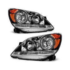 Headlight Assembly for Honda Odyssey 2005 2006 2007 Black Housing Amber Refle...