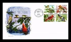 DR JIM STAMPS US COVER SONGBIRDS IN SNOW FIRST DAY ISSUE SETENANT PANDA CACHET
