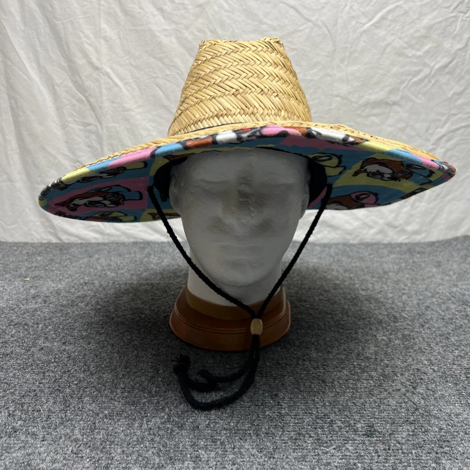 Buc-Ee's Paja Ala Ancha Sol Sombrero Correa Cuello Multicolor Logo Adulto OSFA Foto 2 de 4