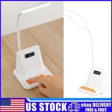 Rechargeable 3 Levels LED Desk Light Work Table Lamp Triple Head w/ 99Min Timer