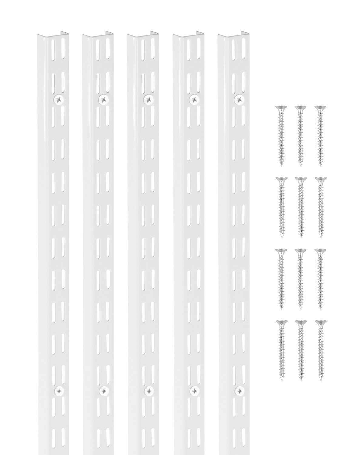 VEVOR 5 Pack Shelf Track 60-inch Adjustable Steel Wall Mounted Shelf Pilaster