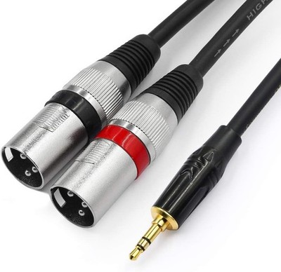Stereo-Kabel 3,5 mm auf XLR, Mini Jack auf 2 XLR, Y-Splitter Adapter - 1M